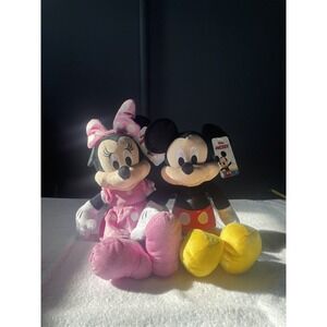 NEW w/ Tags 2023 GSI Disney Junior Huggable 15" Mickey & Minnie Mouse Plush Set